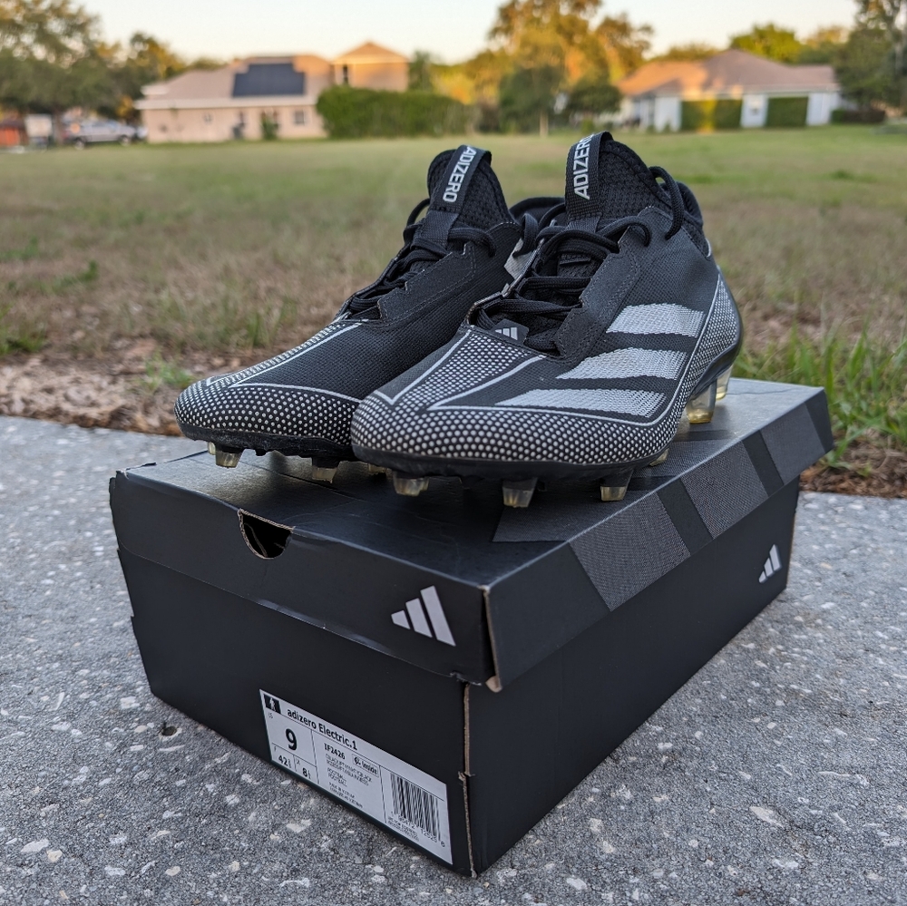 Adidas Adizero Electric.1 Football Cleats Black/White Size Men's 9 / Women's 10